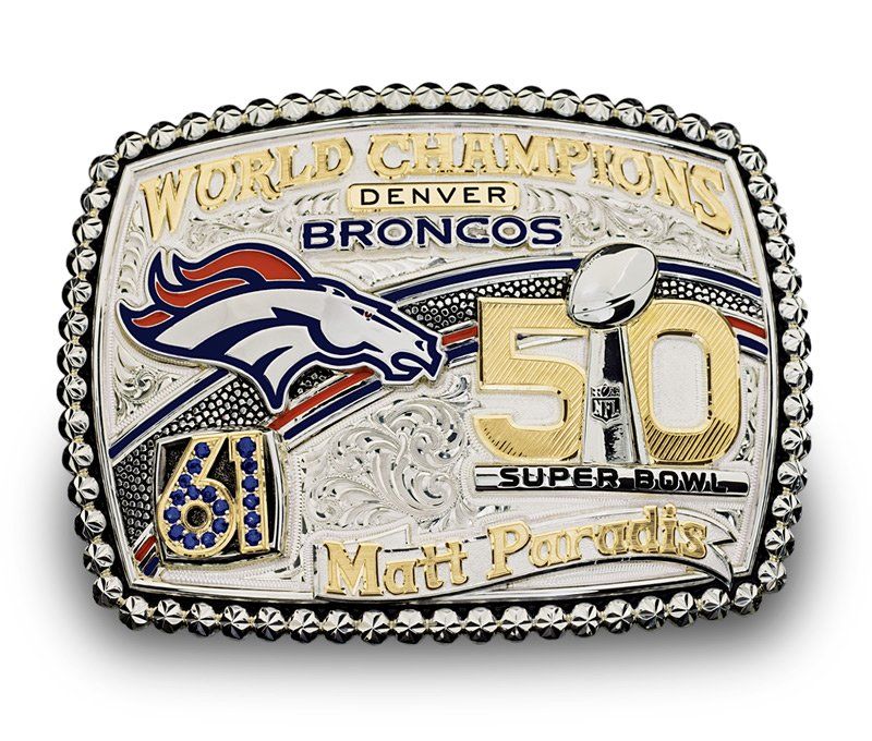 Denver Broncos 50th Super Bowl Champions Matt Paradis Buckle