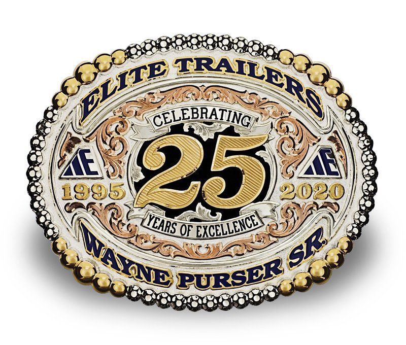 Elite Trailers 25 Years Excellent Service Award Buckle
