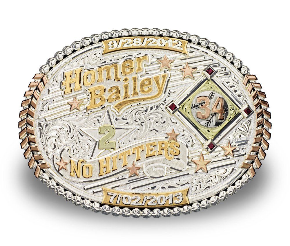 Homer Bailey 2x No Hitters Custom Buckle