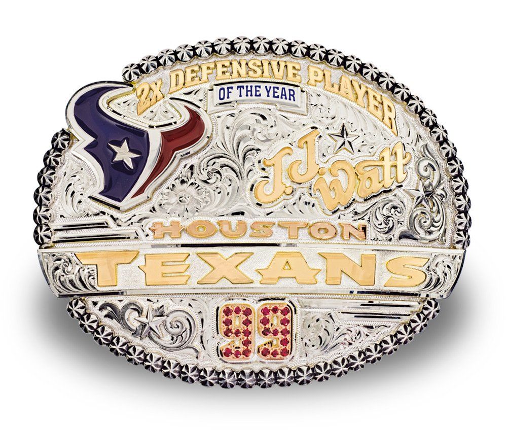 2x Defensive Player JJ Watt Houston Texans Buckle
