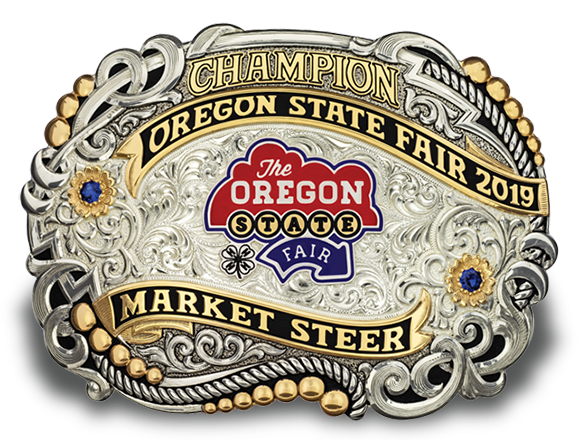 Oregon State Fair Champion Market Steer 4H 4-H Buckle