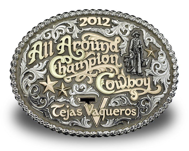 Tejas Vaqueros All Around Champion Cowboy Award Buckle