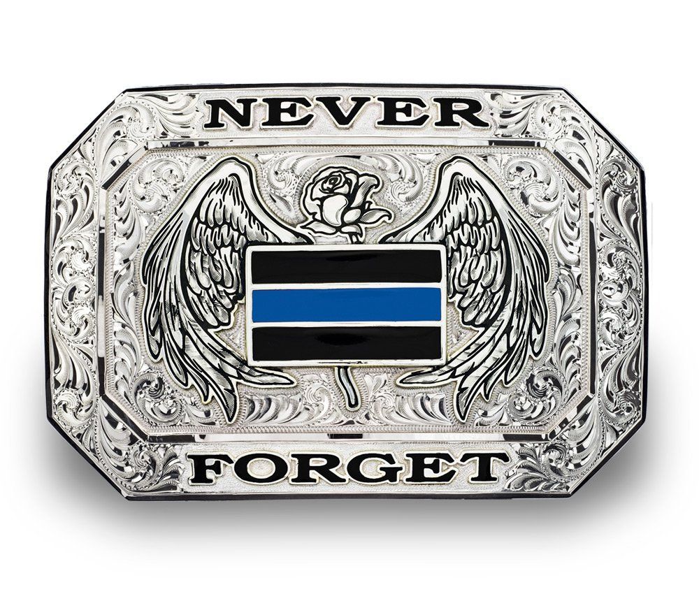 Thin Blue Line Never Forget Buckle