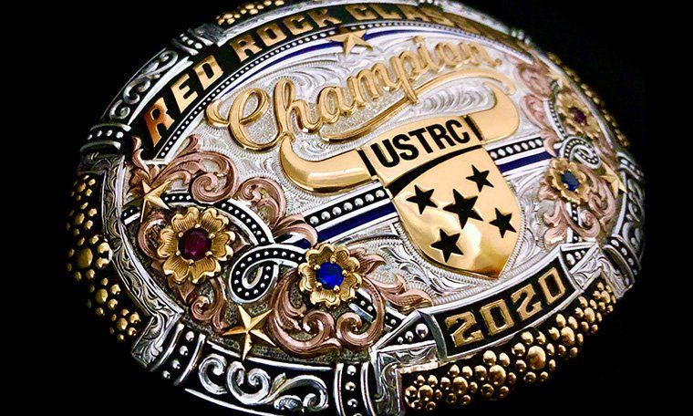 USTRC United States Team Roping Championships WSTR Red Rock Classic Champion Trophy Buckle