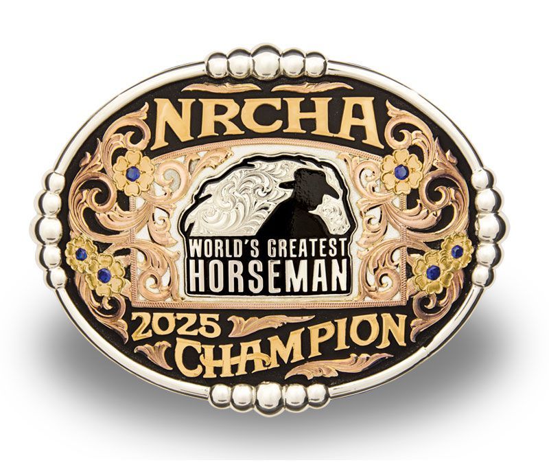 NRCHA Worlds Greatest Horseman Award Buckle