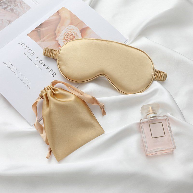 Mothers Day Gift Set For Men & Women Gold Satin Sleep Mask Set