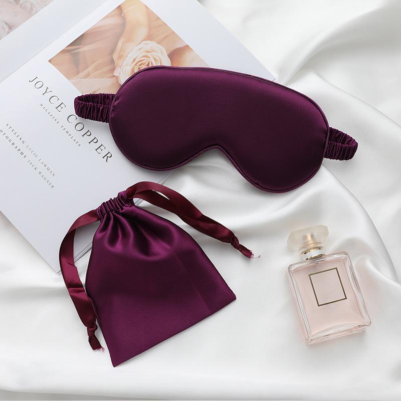 Mothers Day Gift Set For Women Deep Purple Satin Sleep Mask Set