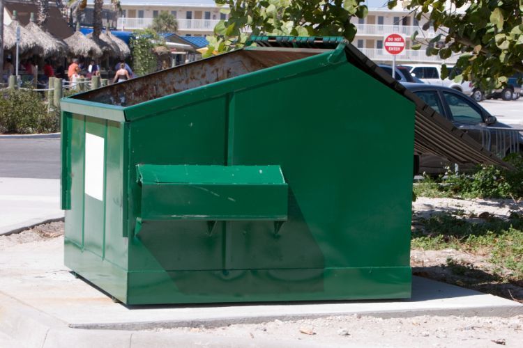 green 2-yard dumpster