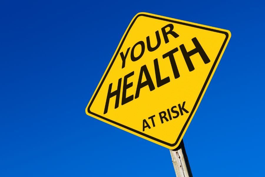 a signage that tells your health at risk