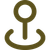 Olive-green map pin icon: a circle on a stem above a curved base, indicating location.