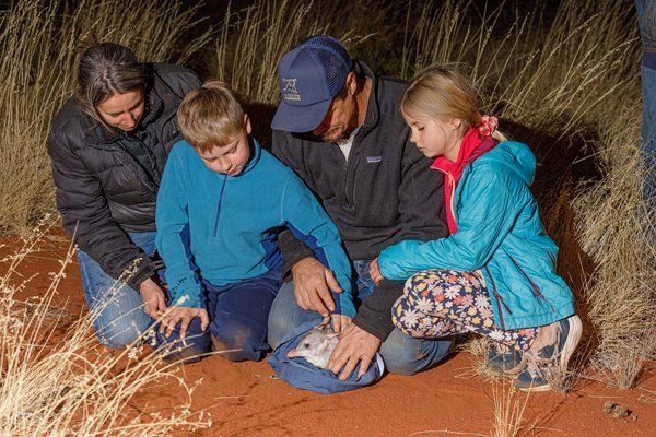 Joe Schofield, Australian Wildlife Conservancy Regional Operations Manager with his wife and two kids