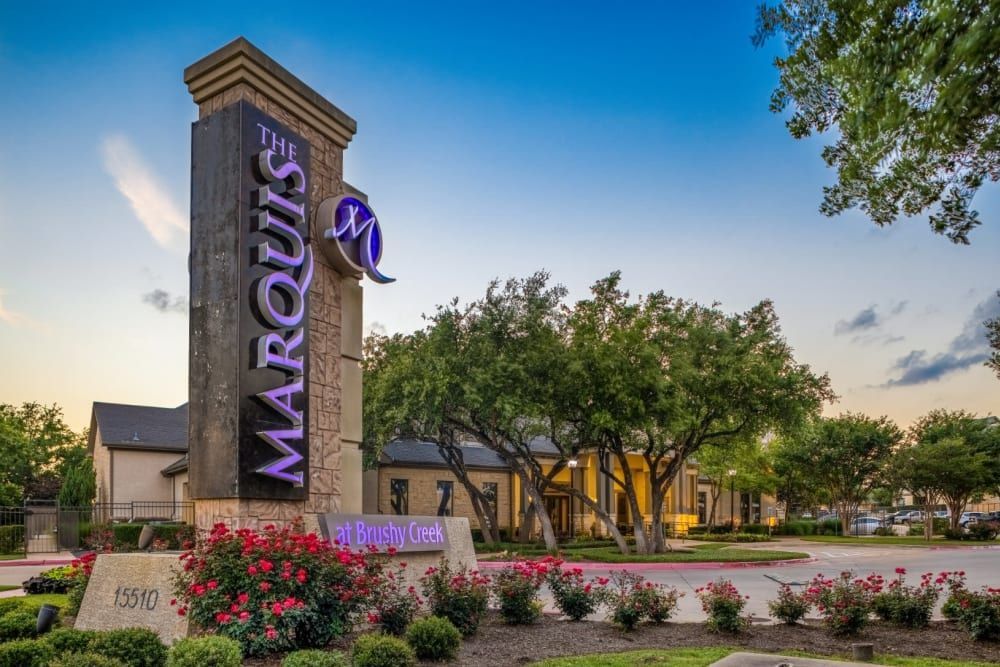 Apartment Community Entrance at The Marquis at Brushy Creek