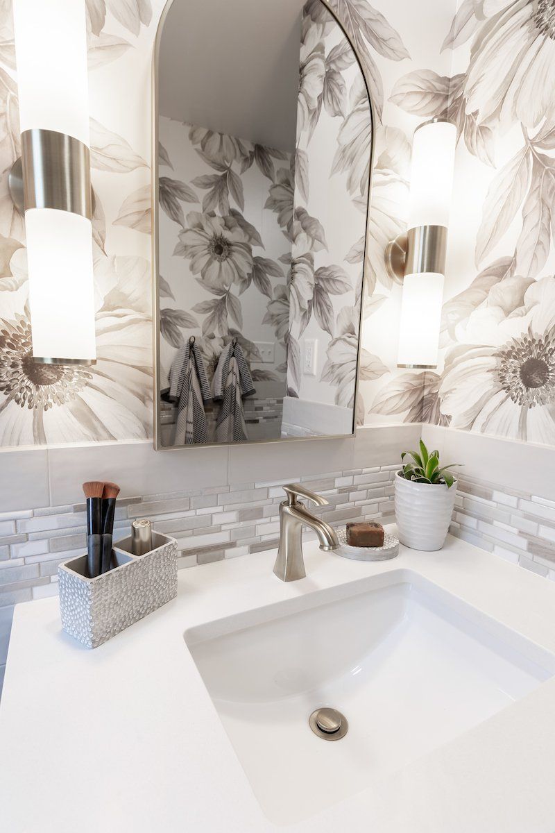 Matte Bianco Piccadilly Tile Snow White Q Quartz Countertop and Shelf