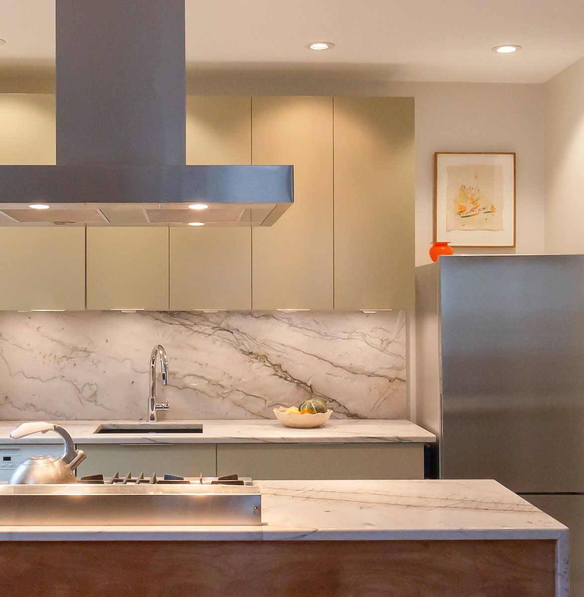 Opus White Granite Countertops and Highback