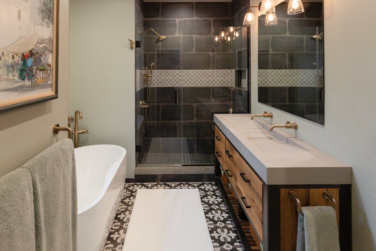 Custom Integrated Sink Mitred Built Up, Raw Concrete Caesarstone