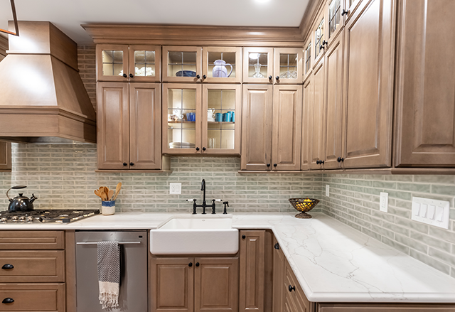 Calacatta Prado 3CM Q Quartz Countertops with Ogee Edge; Dura Supreme Cabinets