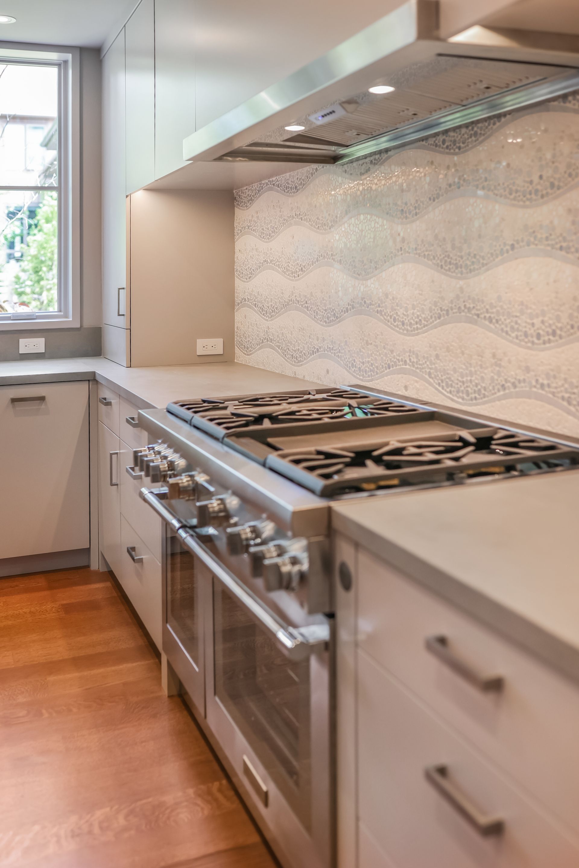 Boost Grey Hammered Large Format Porcelain Countertop