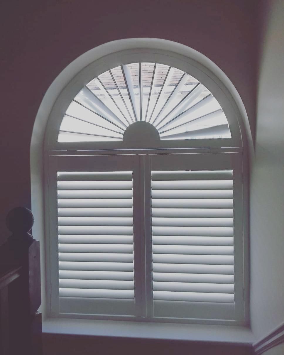 Berkshire shaped plantation shutters