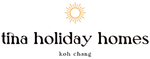 The logo for tina holiday homes koh chang has a sun on it.