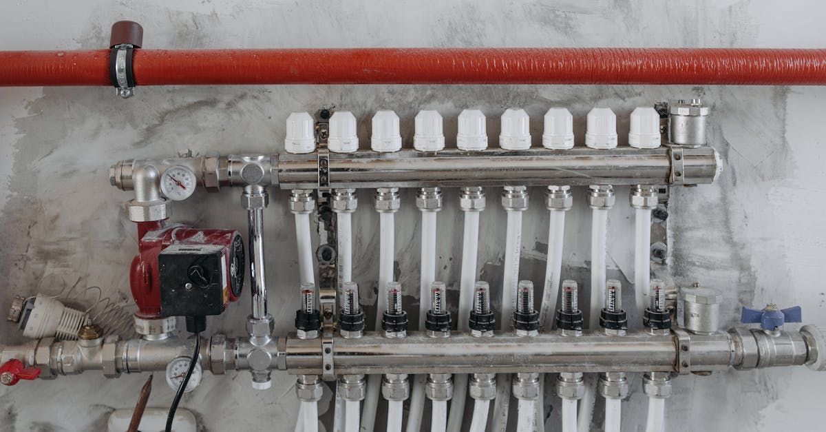 A close up of a heating system on a wall.