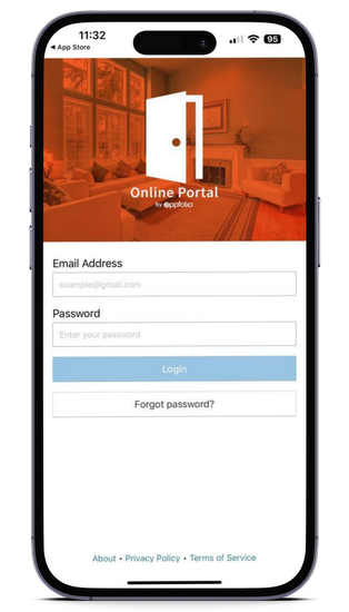 iPhone displaying Online Portal