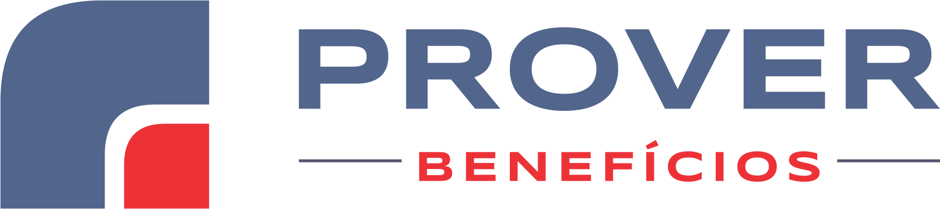 Um logotipo azul e vermelho para prover beneficios