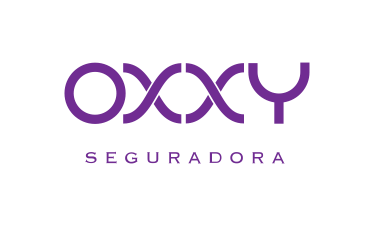 Um logotipo roxo para oxxy ambulância em um fundo branco.