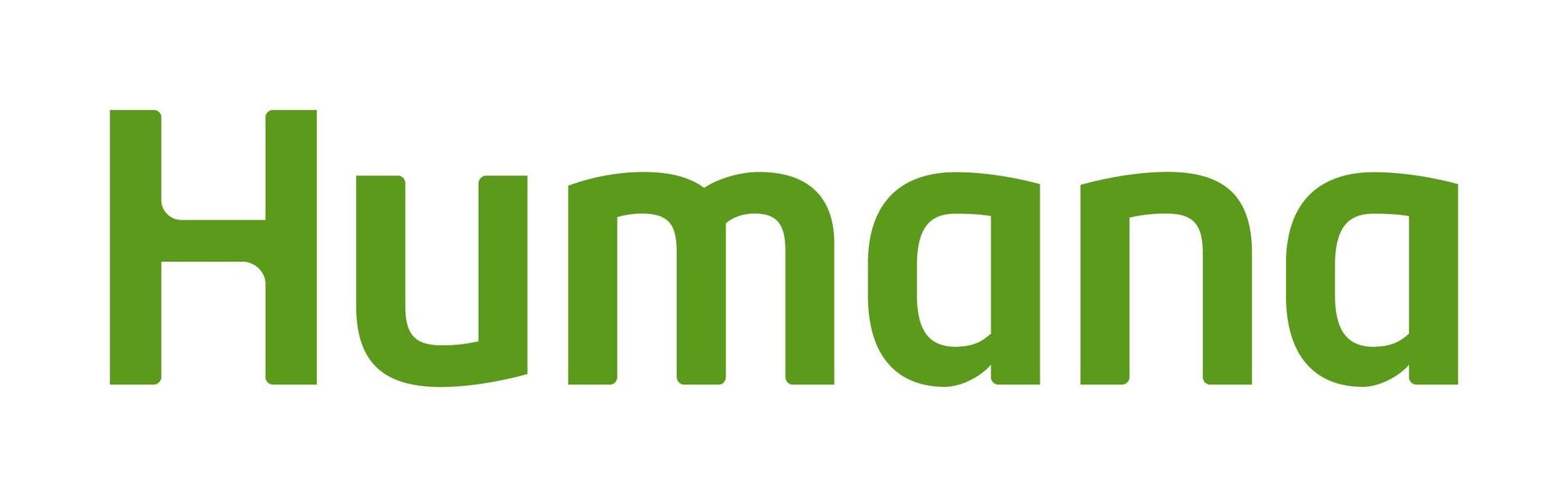 The humana logo is green and white on a white background.