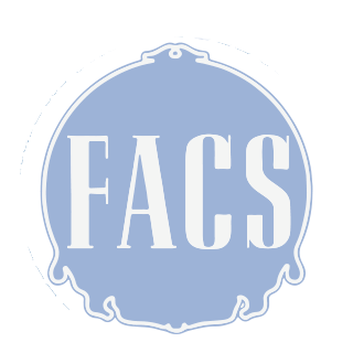 A blue circle with the word facs on it