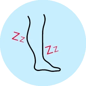 A drawing of a person 's leg with zzz written on it