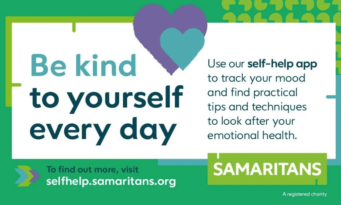Be Kind To Yourself Every Day - Samaritans self help app