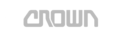The word crown is written in gray on a white background.