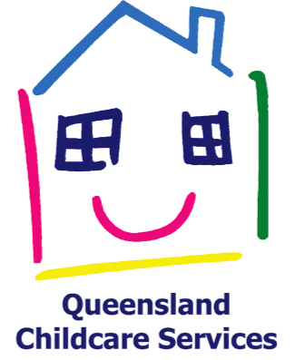 A colorful logo for queensland childcare services