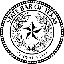 The state bar of texas seal is black and white and created in 1939.