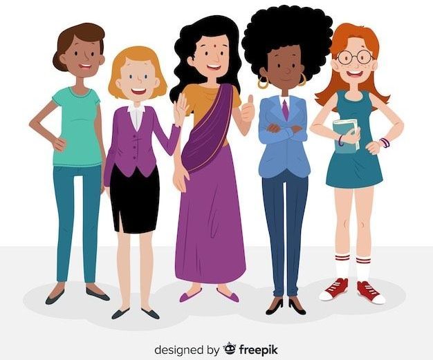 A group of women of different races are standing next to each other.