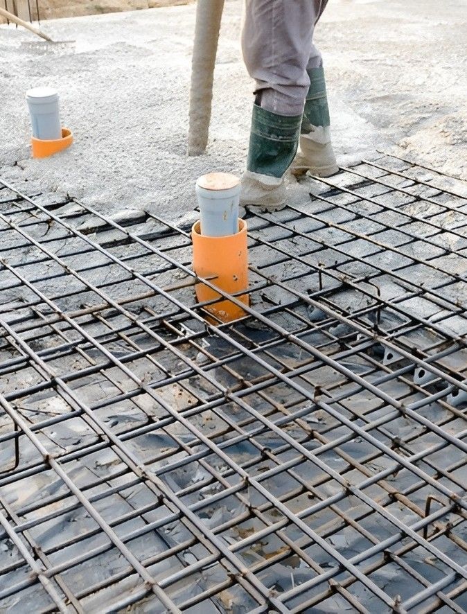 A Man is Pouring Concrete on a Construction Site — Premier Building QLD In Speewah, QLD