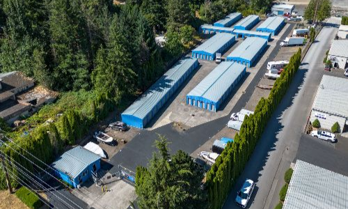 arial view of wood village storwell storage

