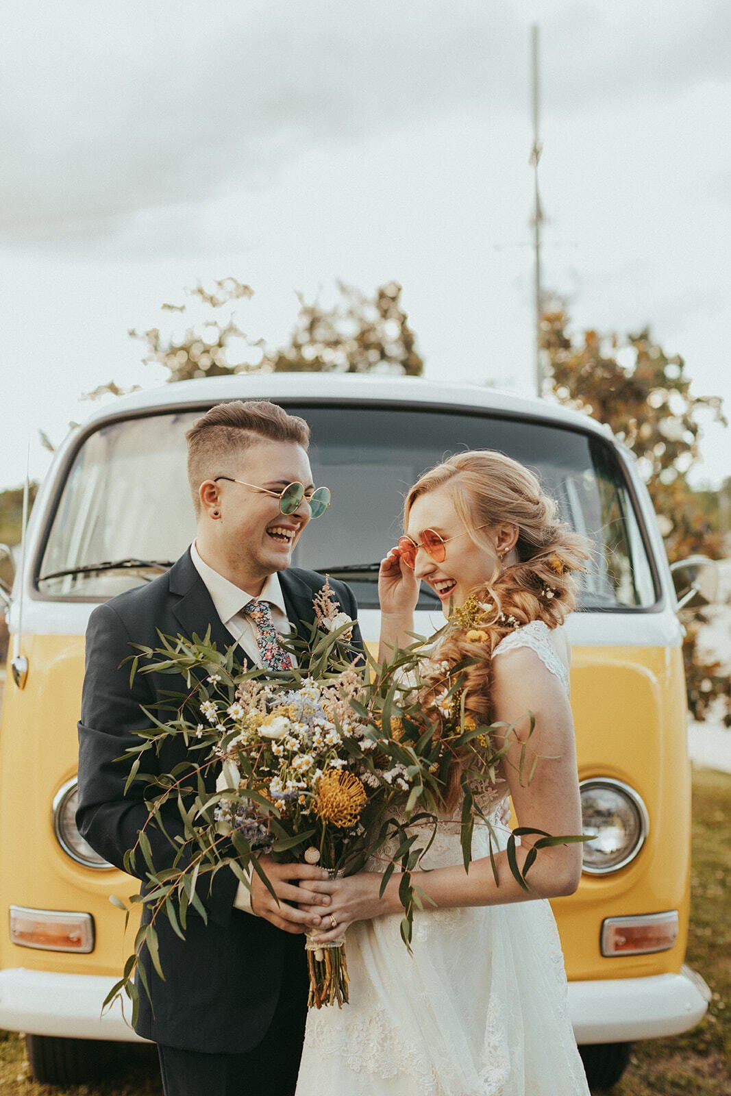 VW bus wedding