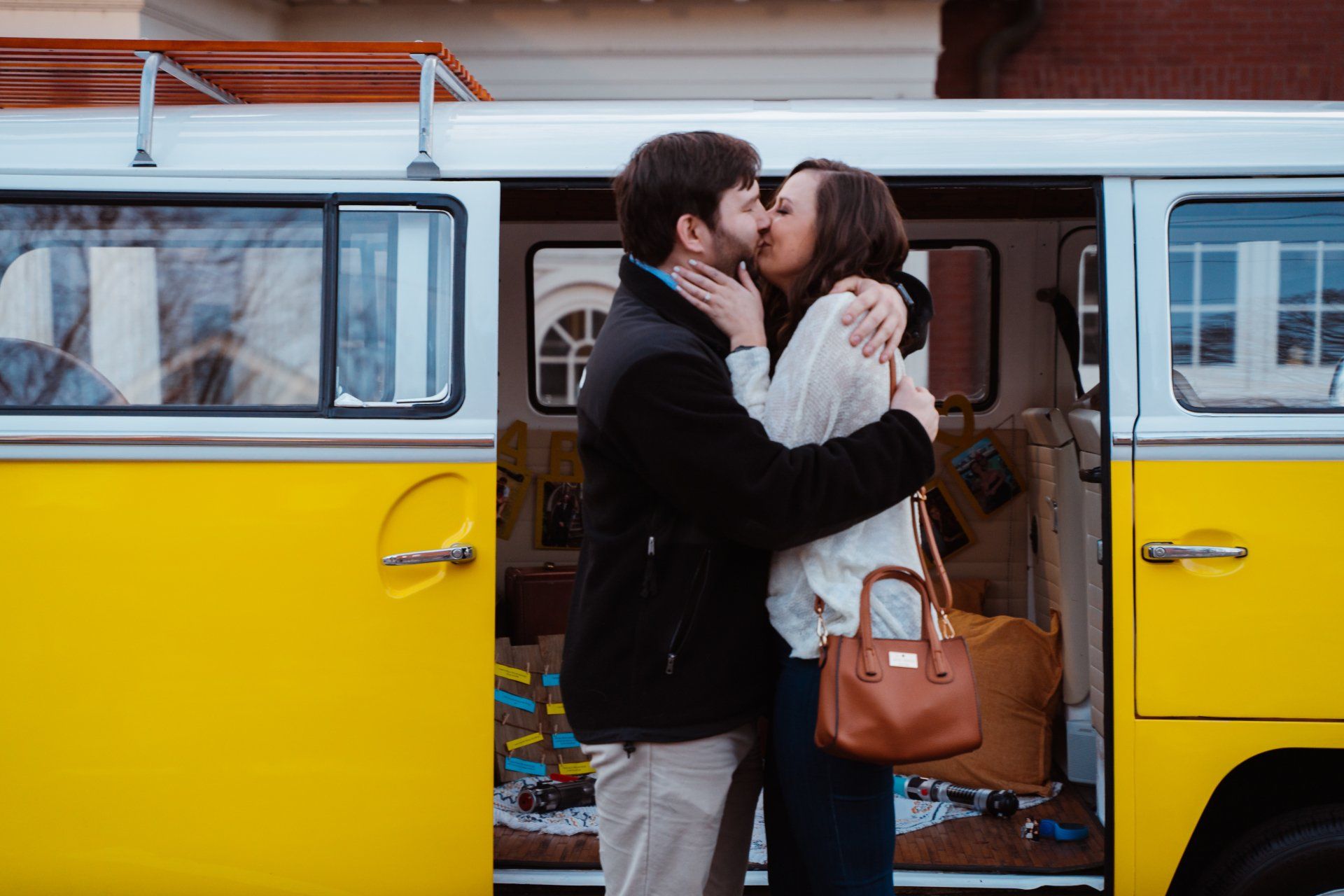 She says Yes! Proposal with a vw bus