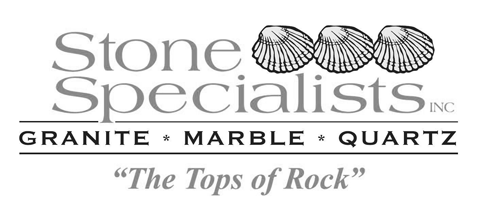 A black and white logo for stone specialists inc.