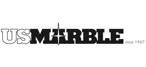 A black and white logo for usmarble since 1967