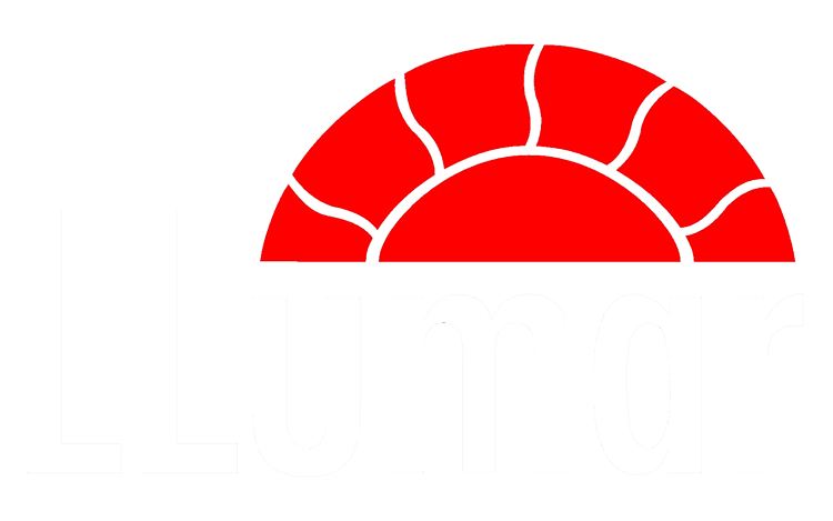 A red circle with a white outline on a white background