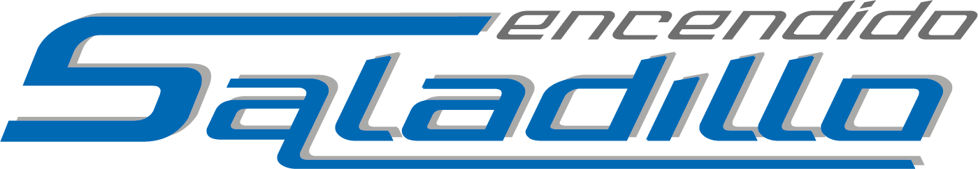 Logotipo de Saladillo Encendido en azul y gris con letras cursivas estilizadas.