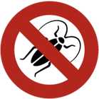 A sign that says no cockroaches in a red circle