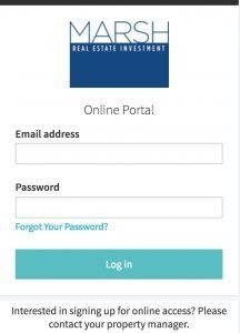 Marsh Tenant Portal Home