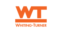 The logo for whiting turner is orange and white