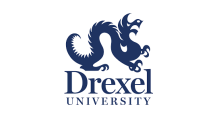 The logo for drexel university has a dragon on it.