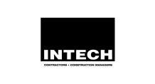 A black and white logo for intech construction managers.