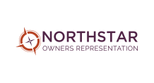 The logo for northstar owners representation has a compass on it.