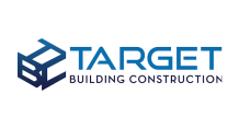 The target building construction logo is blue and black on a white background.